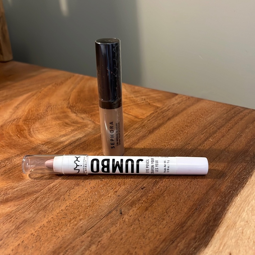 2 Eyeshadows —NYX Jumbo & Sephora Sheer Liquid